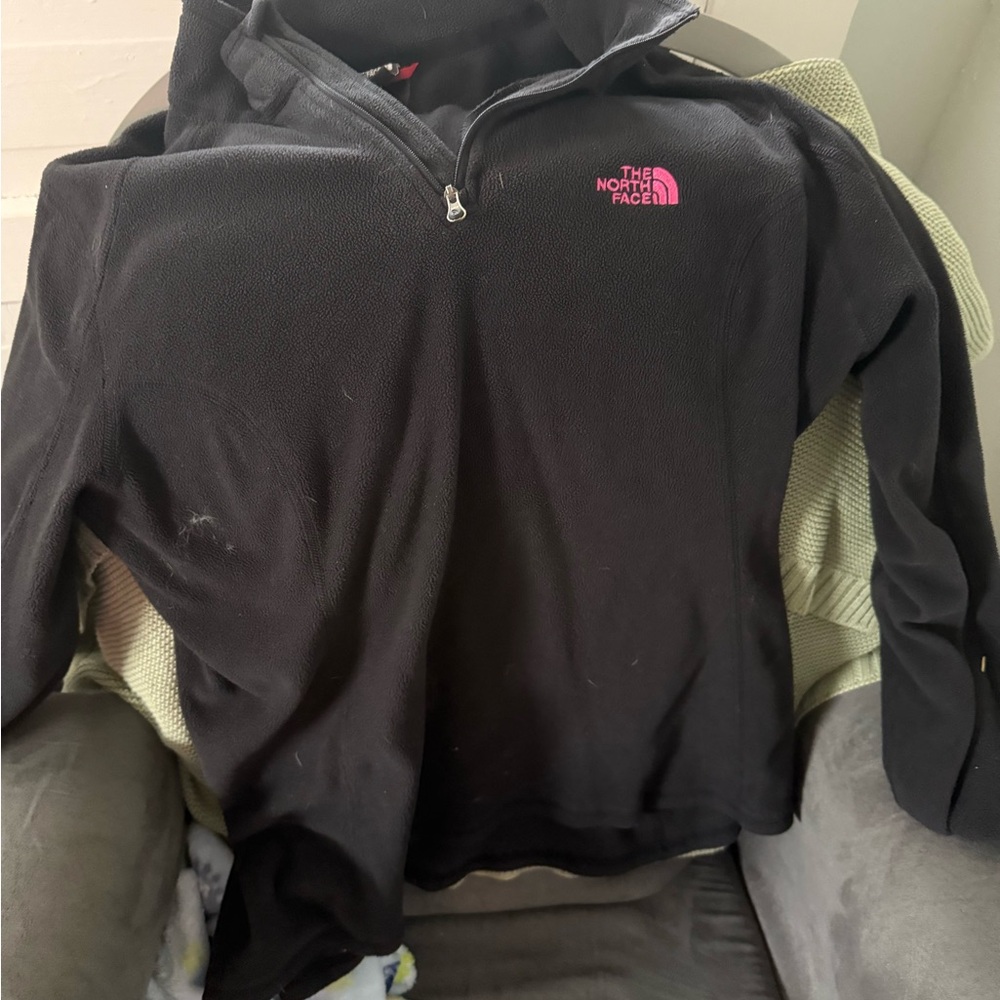 The North Face Women’s Black and Pink Zip-Up Sweater